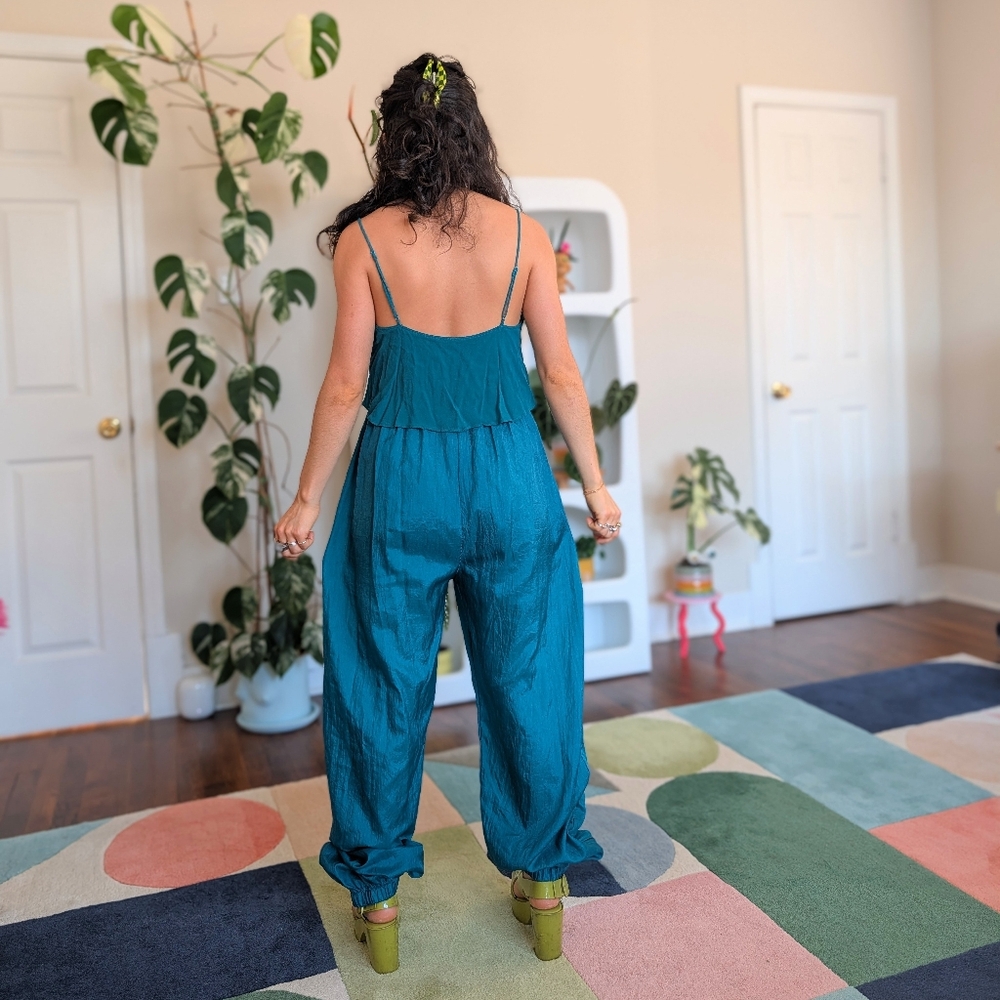 Basic Editions Teal Windbreaker Pants - image 4